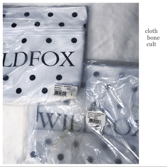 ✨NWT✨ WILDFOX💋🦊 Polka Dot Canvas BAG/CLUTCH - Picture 4 of 8